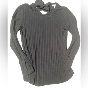LC Lauren Conrad ribbed thin long sleeve sweater with tie back Sz S